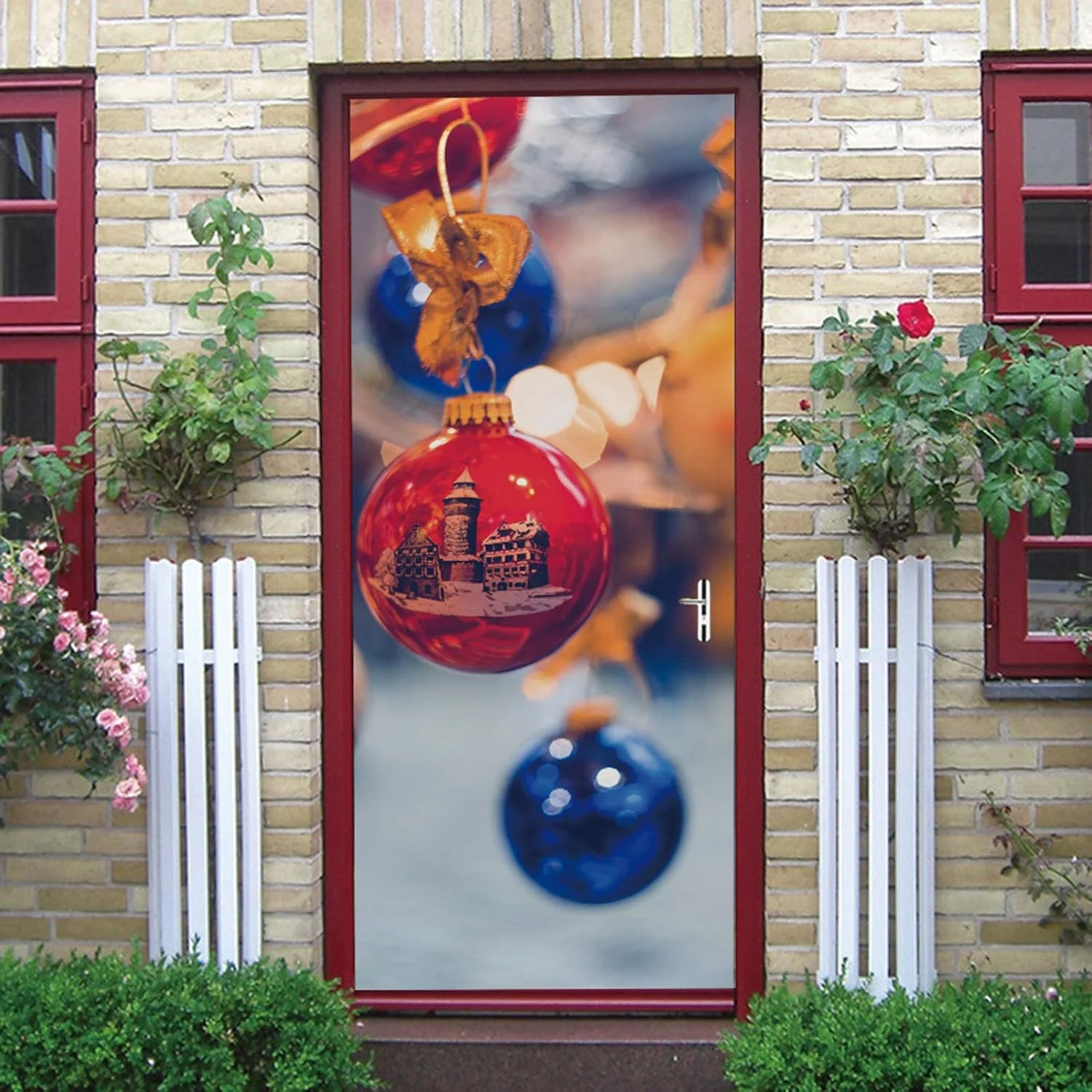 2 عدد/ست برچسب درب یخچال طرح توپ کریسمس، ضد آب، دکوراسیون دیوار 2 عدد/ست برچسب درب یخچال طرح توپ کریسمس، ضد آب، دکوراسیون دیوار