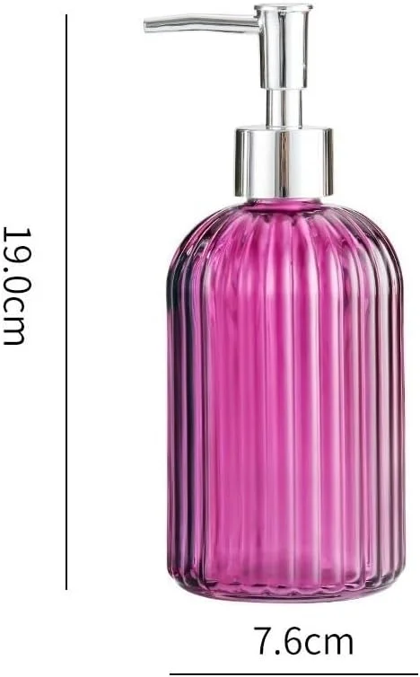 ZIGUIhsou-11 جا مایع صابون 400 میلی لیتری راه راه عمودی گرد فشاری، بطری پخش کننده لوسیون، جا مایع صابون حمام صورتی مناسب هتل/آشپزخانه/حمام ZIGUIhsou-11 جا مایع صابون 400 میلی لیتری راه راه عمودی گرد فشاری، بطری پخش کننده لوسیون، جا مایع صابون حمام صورتی مناسب هتل/آشپزخانه/حمام