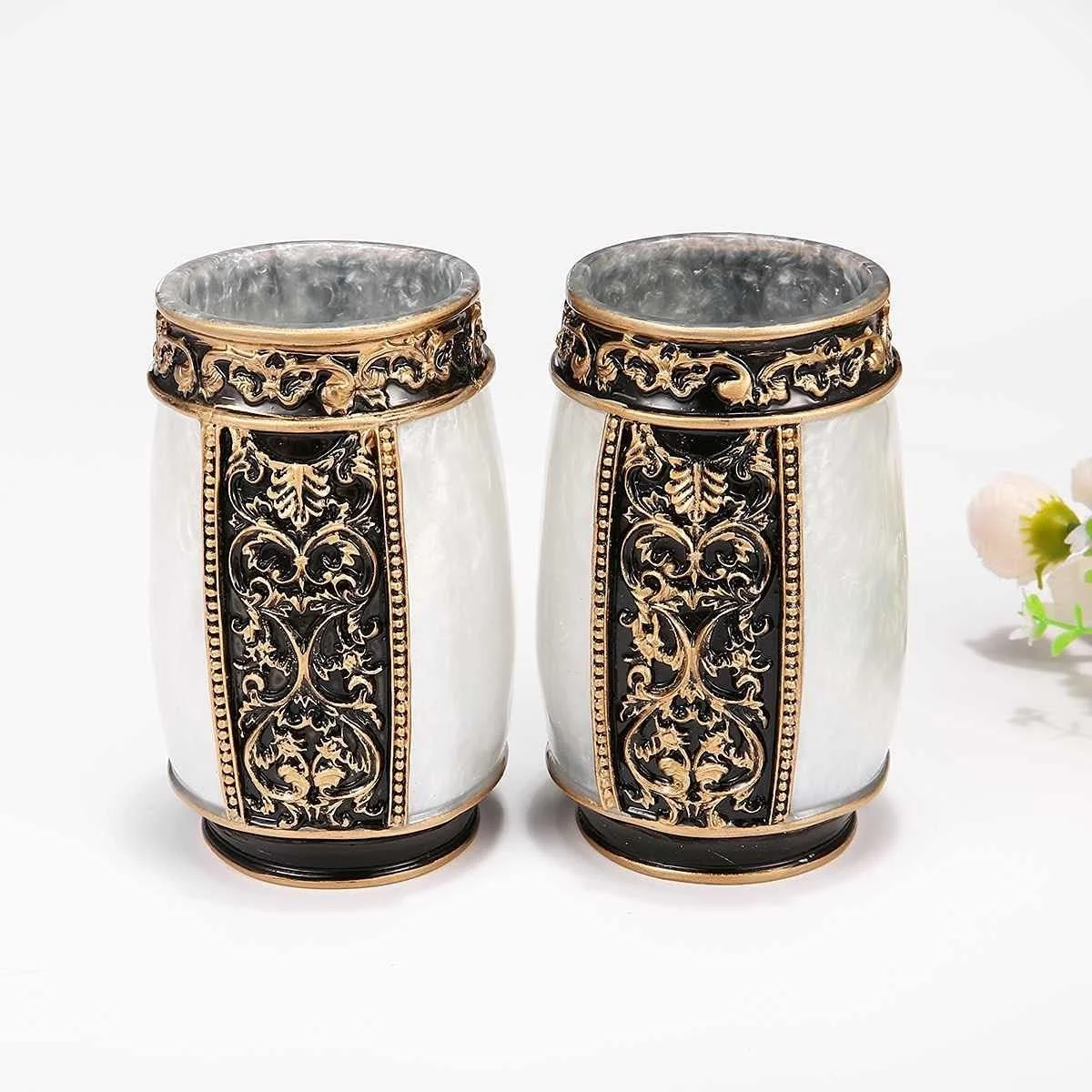 ست 5 تکه جا صابونی zxb-shop، جا صابونی رزینی آشپزخانه، مناسب برای خانه، هتل، حمام، لوازم جانبی حمام هتل، بطری صابون (رنگ : A)