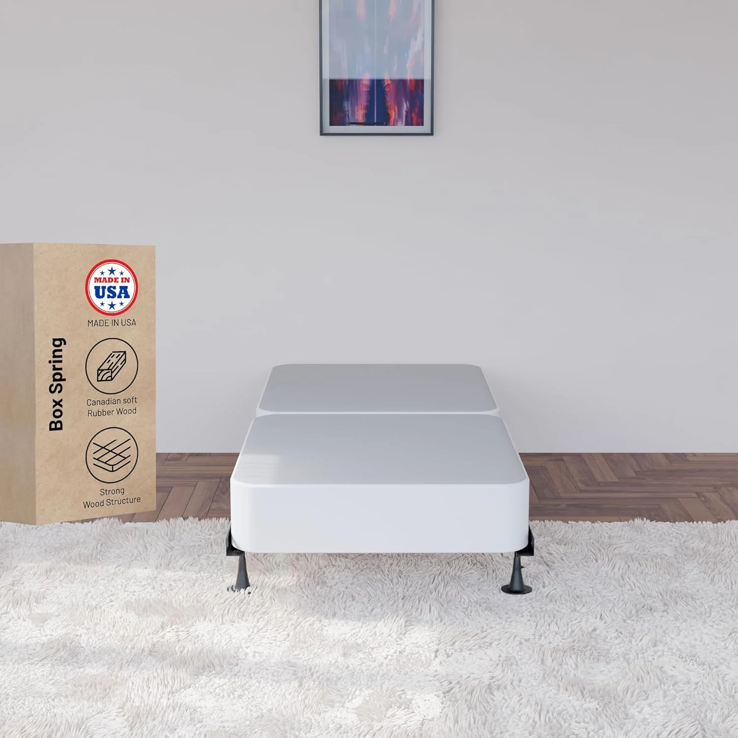 فنر جعبه ای چوبی کم ارتفاع از پیش مونتاژ شده Greaton برای تشک، Twin XL فنر جعبه ای چوبی کم ارتفاع از پیش مونتاژ شده Greaton برای تشک، Twin XL