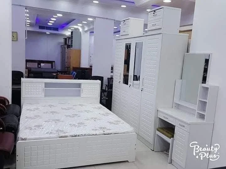 سرویس خواب دو نفره کینگ Home City Furniture به همراه میز آرایش و صندلی | تخت خواب سایز کینگ + تشک طبی، کمد 4 درب، 2 پاتختی، سرویس خواب چوبی مدرن و بادوام سرویس خواب دو نفره کینگ Home City Furniture به همراه میز آرایش و صندلی | تخت خواب سایز کینگ + تشک طبی، کمد 4 درب، 2 پاتختی، سرویس خواب چوبی مدرن و بادوام