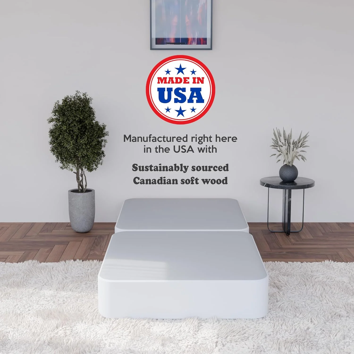 فنر جعبه ای چوبی کم ارتفاع از پیش مونتاژ شده Greaton برای تشک، Twin XL فنر جعبه ای چوبی کم ارتفاع از پیش مونتاژ شده Greaton برای تشک، Twin XL