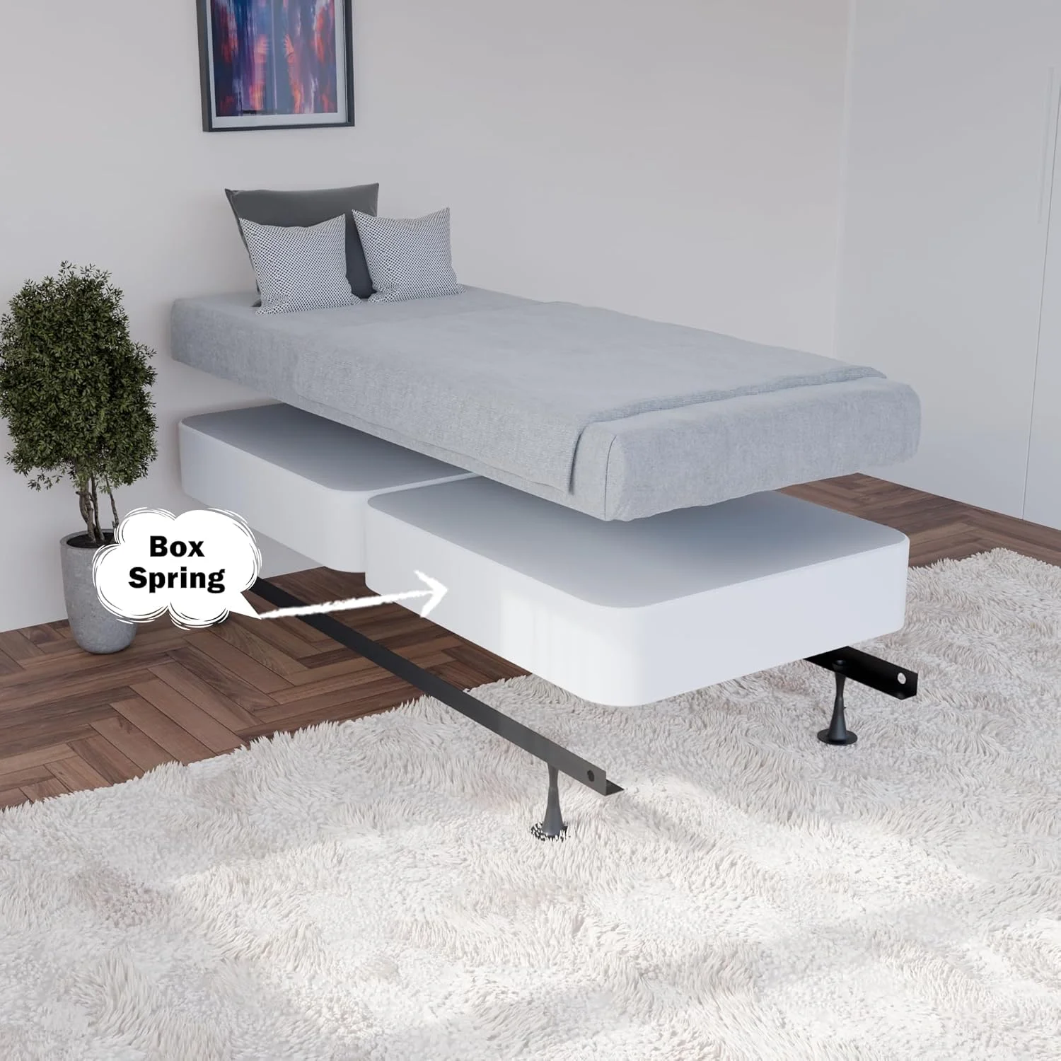 فنر جعبه ای چوبی کم ارتفاع از پیش مونتاژ شده Greaton برای تشک، Twin XL فنر جعبه ای چوبی کم ارتفاع از پیش مونتاژ شده Greaton برای تشک، Twin XL