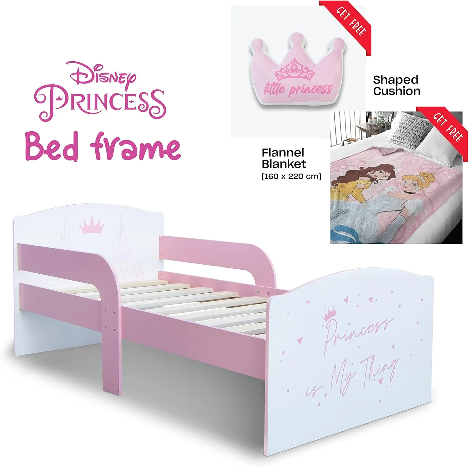 تخت خواب کودک/نوجوان پرنسس دیزنی شامل کوسن شکل دار و پتو فلانل رایگان 160 × 220 محصول رسمی دیزنی، چند رنگ، Trha24963 تخت خواب کودک/نوجوان پرنسس دیزنی شامل کوسن شکل دار و پتو فلانل رایگان 160 × 220 محصول رسمی دیزنی، چند رنگ، Trha24963