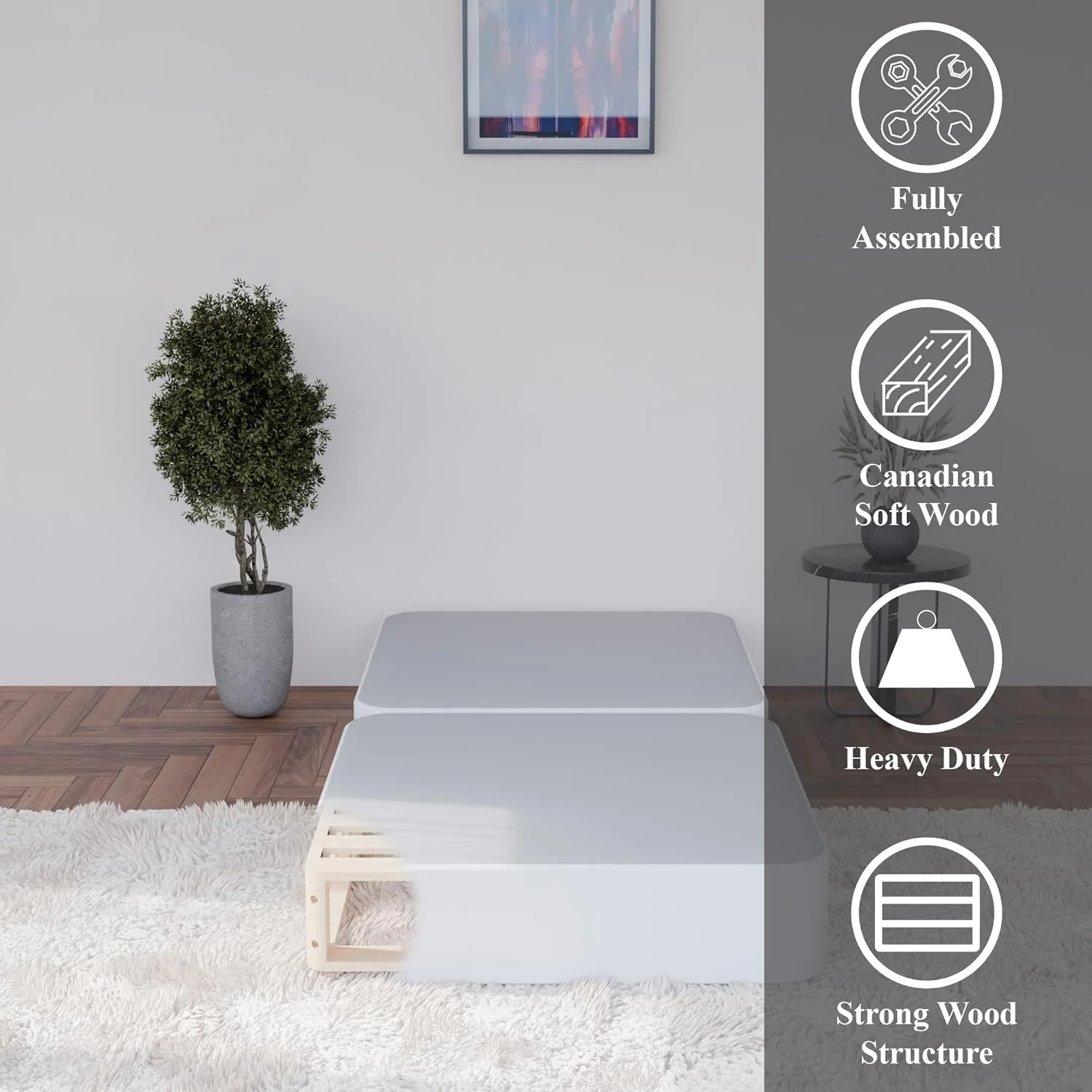 فنر جعبه ای چوبی کم ارتفاع از پیش مونتاژ شده Greaton برای تشک، Twin XL فنر جعبه ای چوبی کم ارتفاع از پیش مونتاژ شده Greaton برای تشک، Twin XL