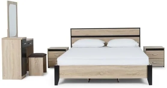 سرویس خواب 6 تکه پان هوم مدل Decasta سایز 160X200 سانتی متر رنگ Sonoma Wenge