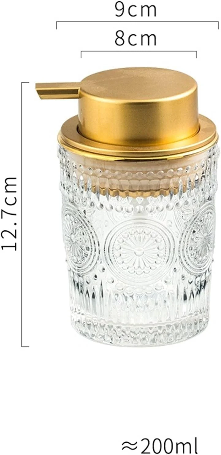 ظرف صابون زیگوی هسو-11، بسته 2 عددی، طراحی عتیقه، شیشه ضخیم، با سینی طلایی محکم، ظرف صابون شیشه ای برای آشپزخانه، ظرف لوسیون حمام ظرف صابون زیگوی هسو-11، بسته 2 عددی، طراحی عتیقه، شیشه ضخیم، با سینی طلایی محکم، ظرف صابون شیشه ای برای آشپزخانه، ظرف لوسیون حمام