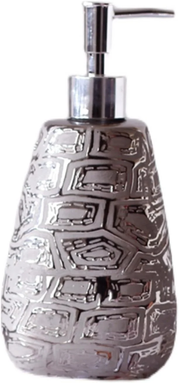 جا مایع ظرفشویی ZENGXJYCQINGJIANG، بطری سرامیکی برجسته خلاقانه مایع دستشویی، بطری فشاری، بطری پخش لوسیون، جا صابون هتلی، جا صابون تزئینی لوکس حمام