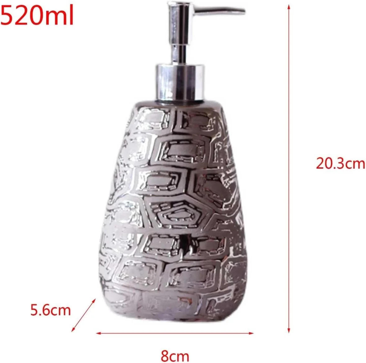 جا مایع ظرفشویی ZENGXJYCQINGJIANG، بطری سرامیکی برجسته خلاقانه مایع دستشویی، بطری فشاری، بطری پخش لوسیون، جا صابون هتلی، جا صابون تزئینی لوکس حمام
