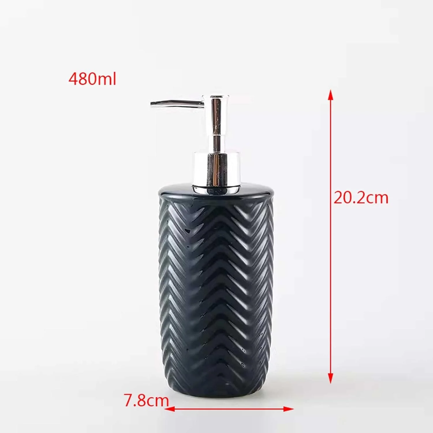 ZENGXJYCQINGJIANG جا صابونی سرامیکی مشکی با پمپ نقره ای، پمپ دستی، جا صابونی دستی برای حمام و آشپزخانه