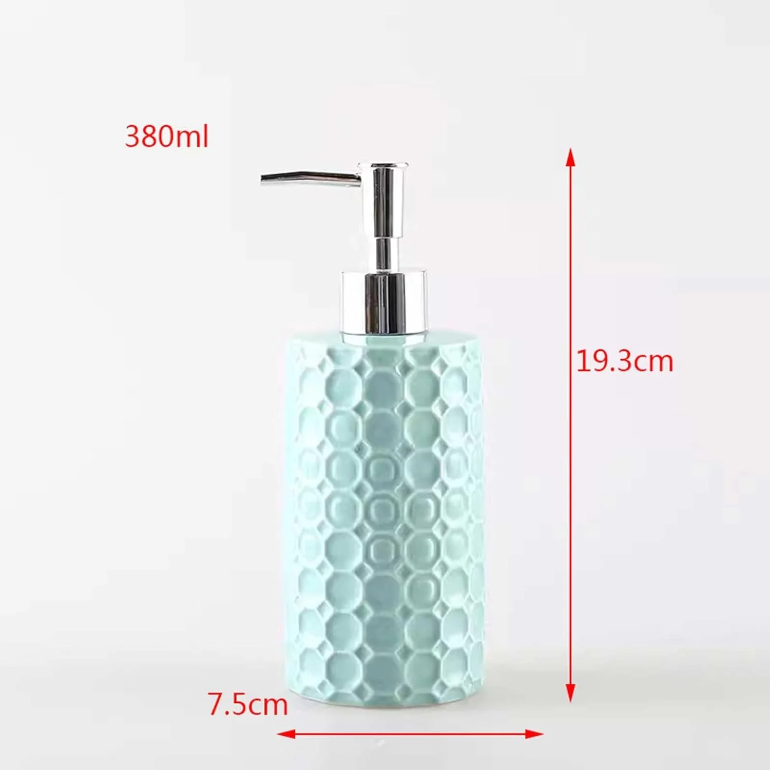 ZENGXJYCQINGJIANG جا صابونی، جا صابونی سرامیکی سبز قدیمی، پمپ لوسیون/جا صابونی، دکور وان حمام، لوازم جانبی حمام، 380 میلی لیتر