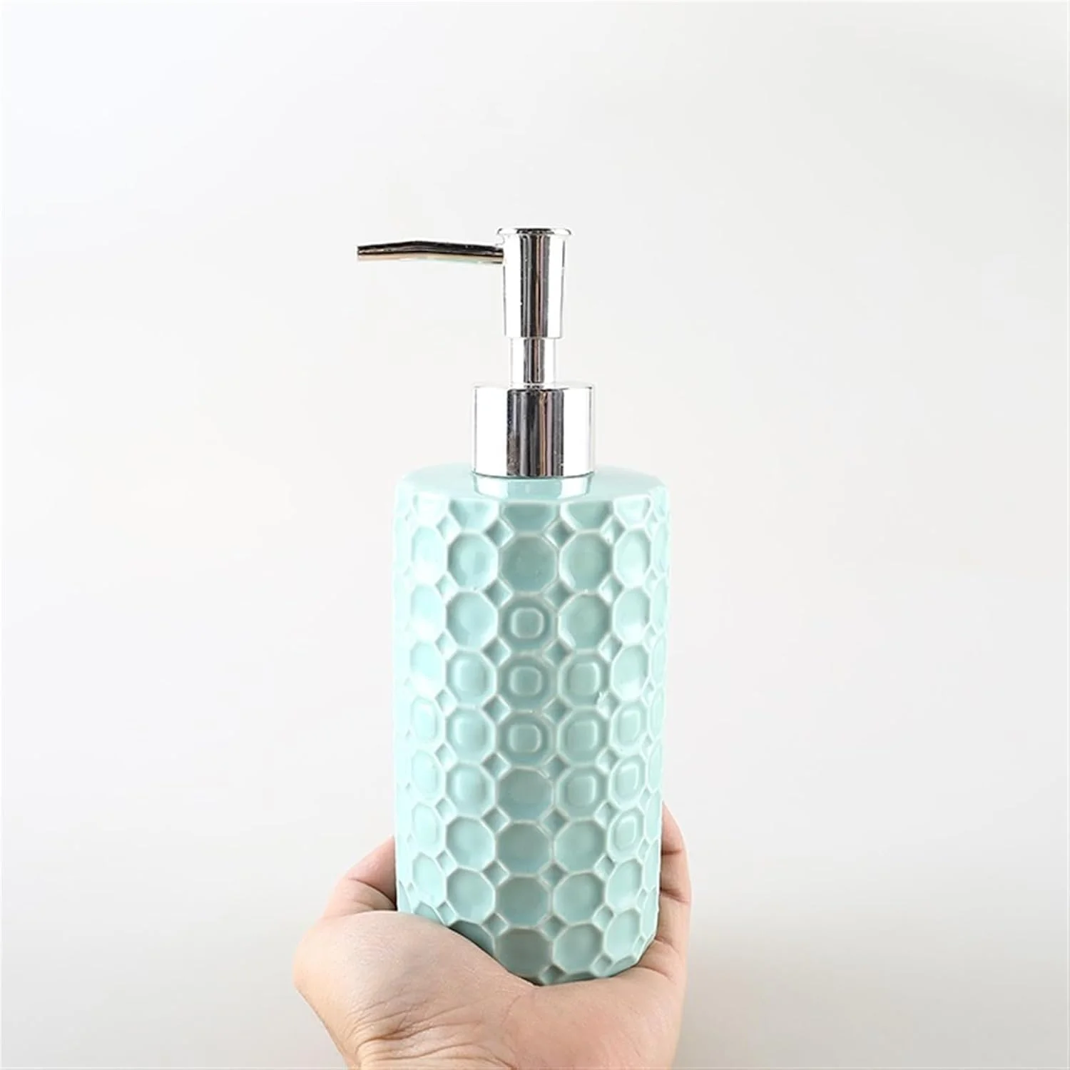 ZENGXJYCQINGJIANG جا صابونی، جا صابونی سرامیکی سبز قدیمی، پمپ لوسیون/جا صابونی، دکور وان حمام، لوازم جانبی حمام، 380 میلی لیتر