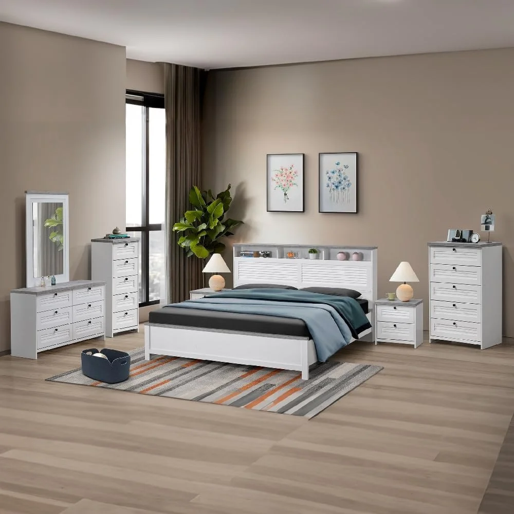 سرویس خواب کینگ هوشمند 5 تکه Home Box مدل Luvia - 180x200 سانتی متر سرویس خواب کینگ هوشمند 5 تکه Home Box مدل Luvia - 180x200 سانتی متر