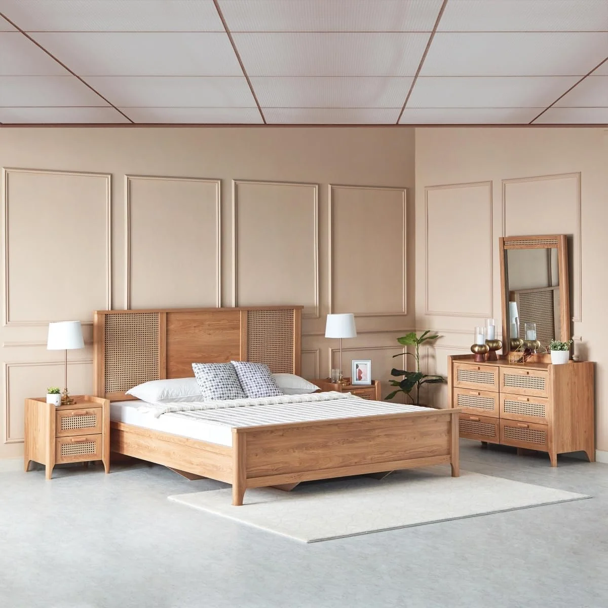 سرویس خواب 5 تکه کینگ هوم باکس مدل جاوا 209 X 120 X 197 سانتی متر - قهوه ای سرویس خواب 5 تکه کینگ هوم باکس مدل جاوا 209 X 120 X 197 سانتی متر - قهوه ای