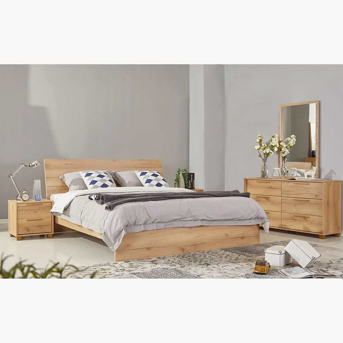 سرویس خواب کینگ برایتون هوم باکس چوب مهندسی شده (5 تکه، 180x200 سانتی متر)