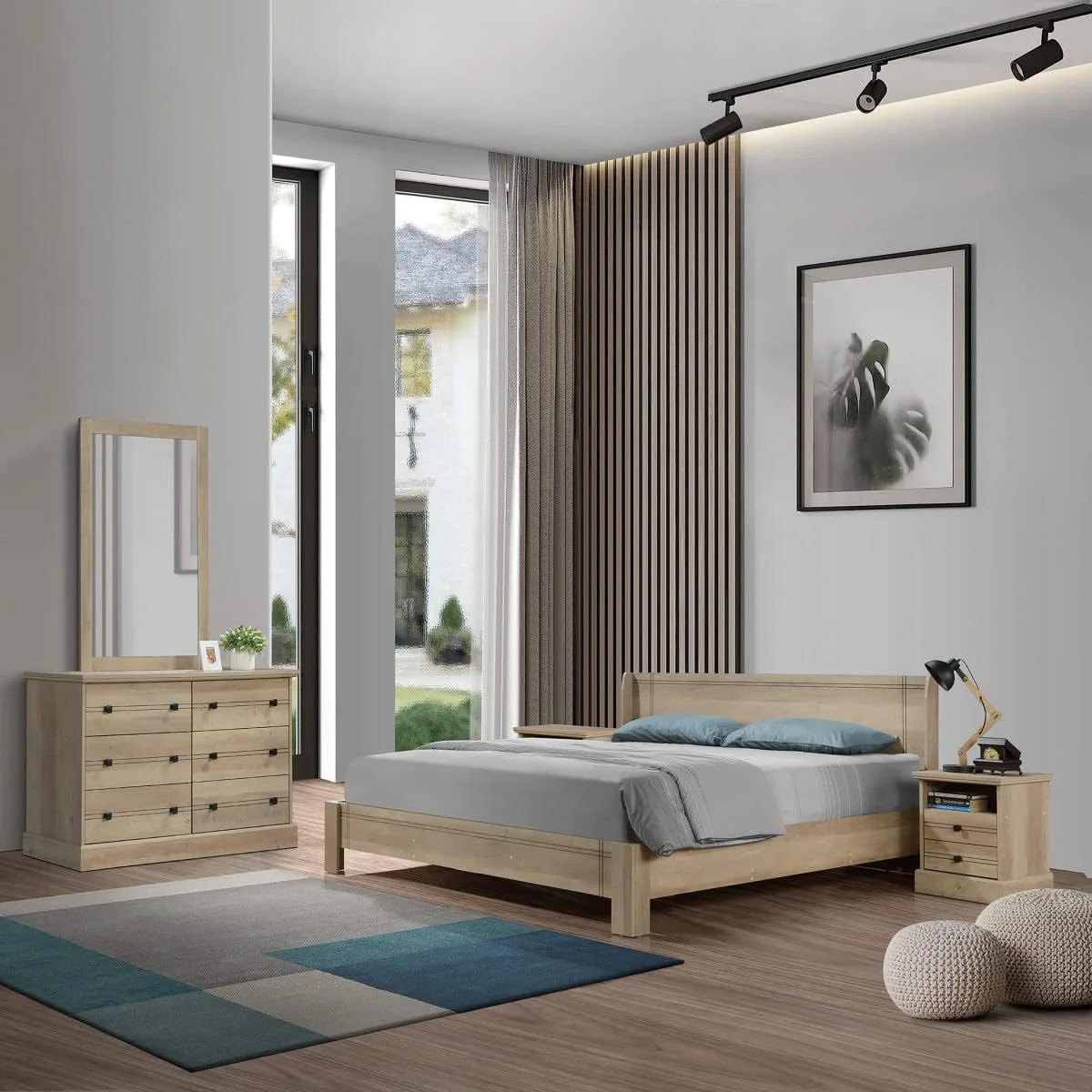 سرویس خواب 5 تکه کینگ هوم باکس مدل بلیر شامل تخت کینگ، 2 پاتختی، میز آرایش و آینه - 180x200 سانتی متر سرویس خواب 5 تکه کینگ هوم باکس مدل بلیر شامل تخت کینگ، 2 پاتختی، میز آرایش و آینه - 180x200 سانتی متر