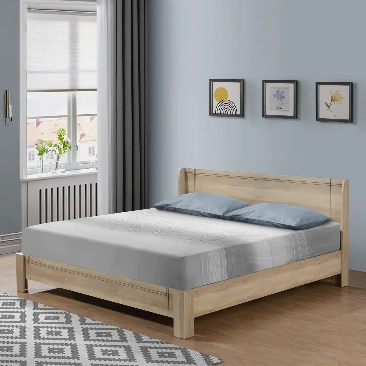 سرویس خواب 5 تکه کینگ هوم باکس مدل بلیر شامل تخت کینگ، 2 پاتختی، میز آرایش و آینه - 180x200 سانتی متر