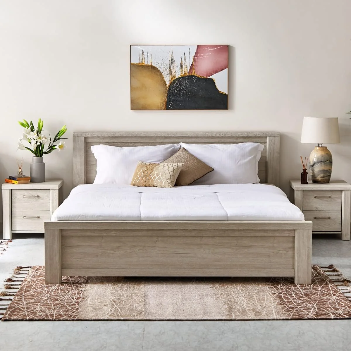 سرویس خواب 5 تکه کینگ هوم باکس مدل Aurelia ابعاد 201 x 95.5 x 190.2 سانتی متر رنگ بژ سرویس خواب 5 تکه کینگ هوم باکس مدل Aurelia ابعاد 201 x 95.5 x 190.2 سانتی متر رنگ بژ