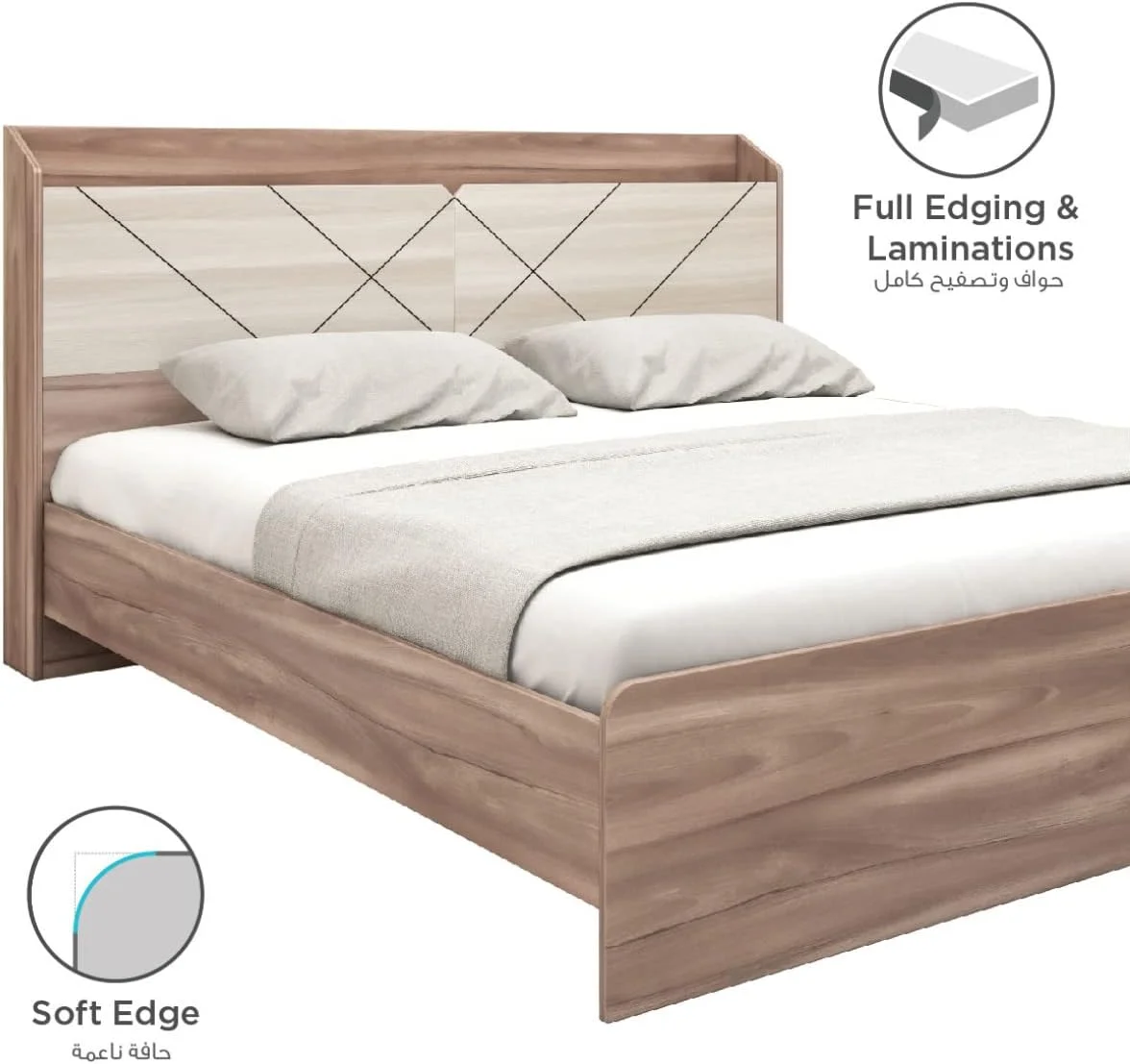 سرویس خواب کینگ 5 تکه هوم باکس مدل Brixton ابعاد 217x110x191 سانتی متر رنگ قهوه ای