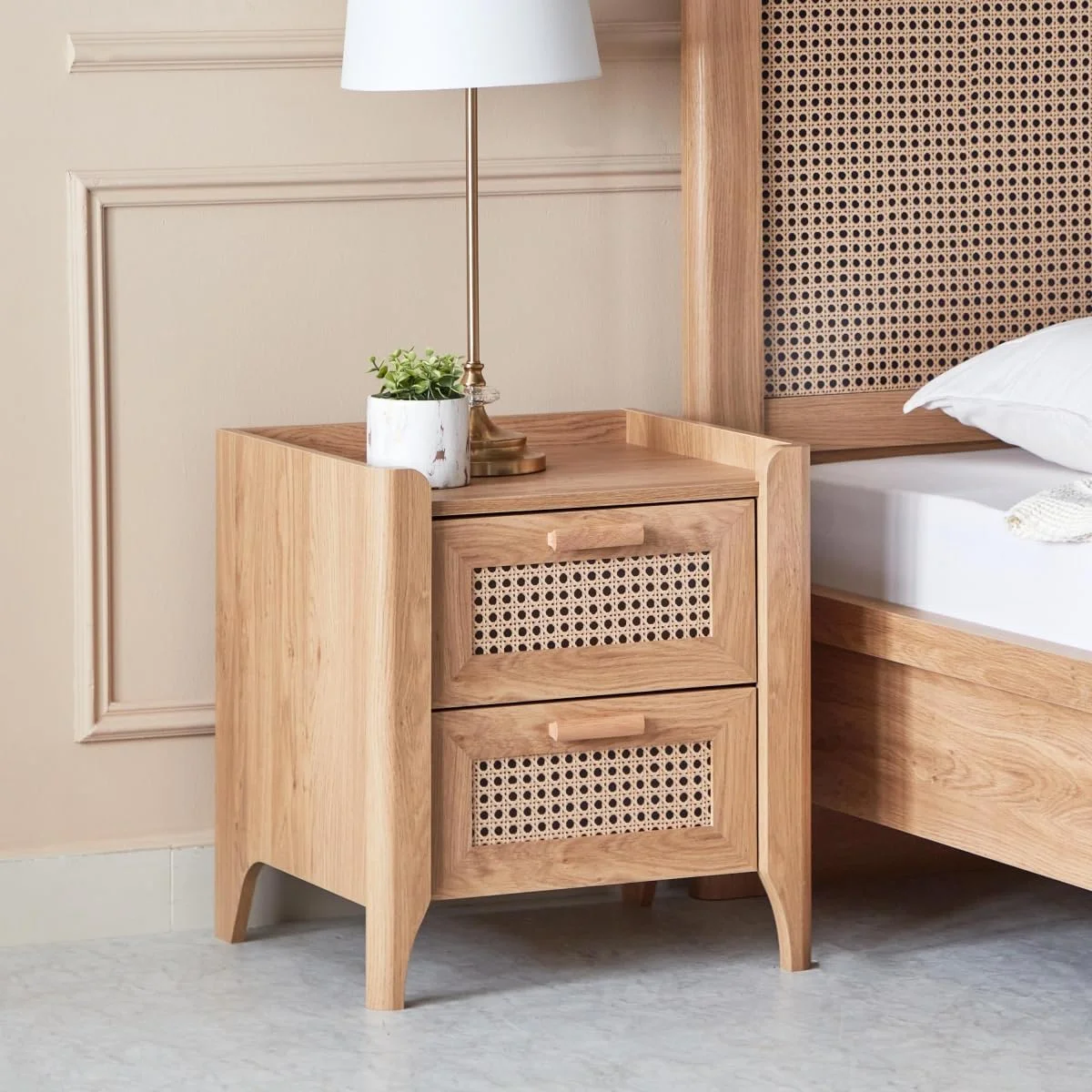 سرویس خواب 5 تکه کینگ هوم باکس مدل جاوا 209 X 120 X 197 سانتی متر - قهوه ای