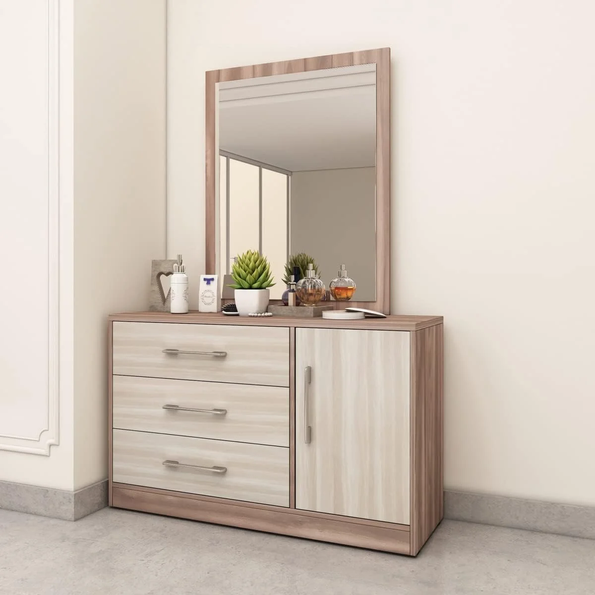 سرویس خواب کینگ 5 تکه هوم باکس مدل Brixton ابعاد 217x110x191 سانتی متر رنگ قهوه ای