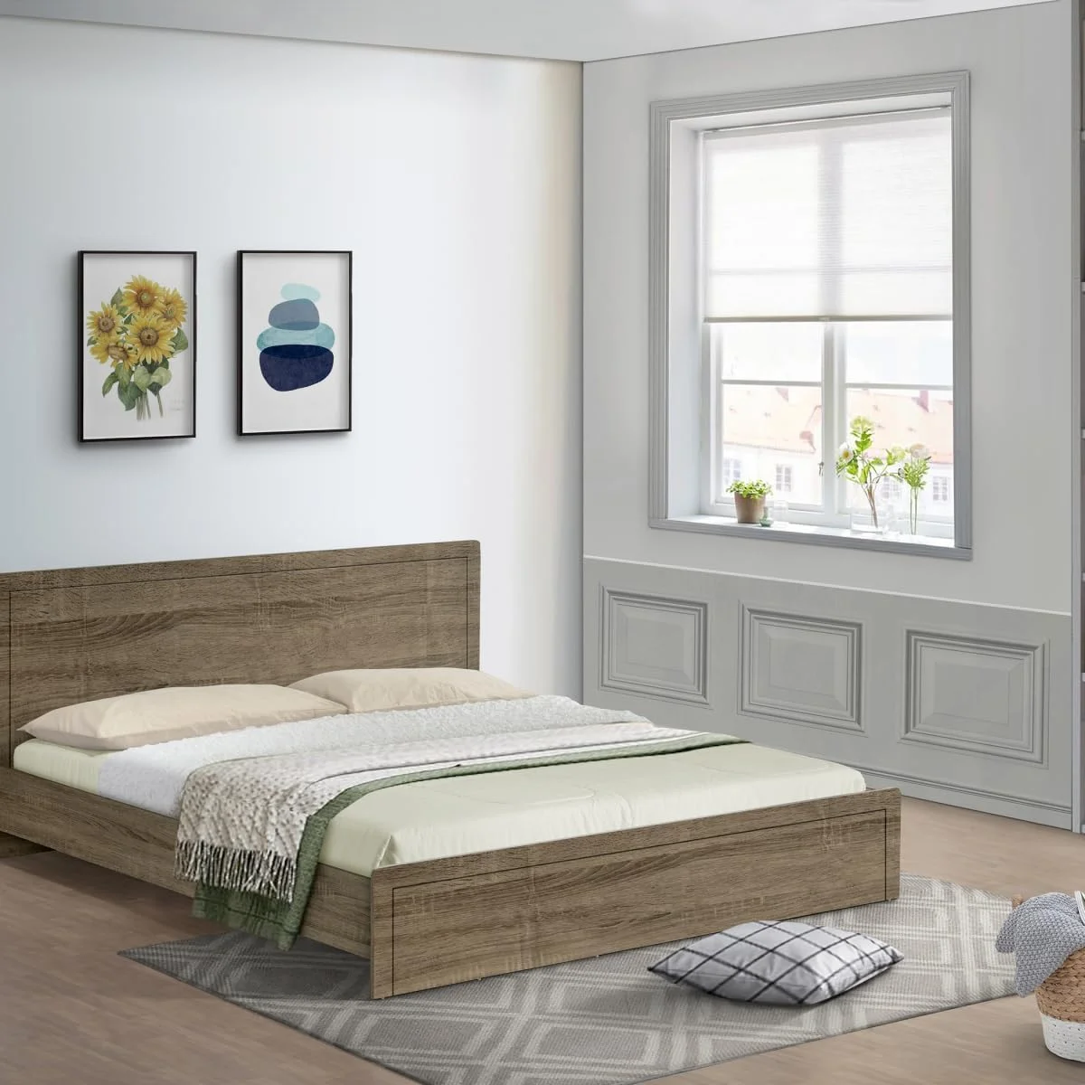 سرویس خواب 6 تکه کینگ هوم باکس مدل Oasis قهوه ای ابعاد 204 X 87.6 X 184.8 سانتی متر