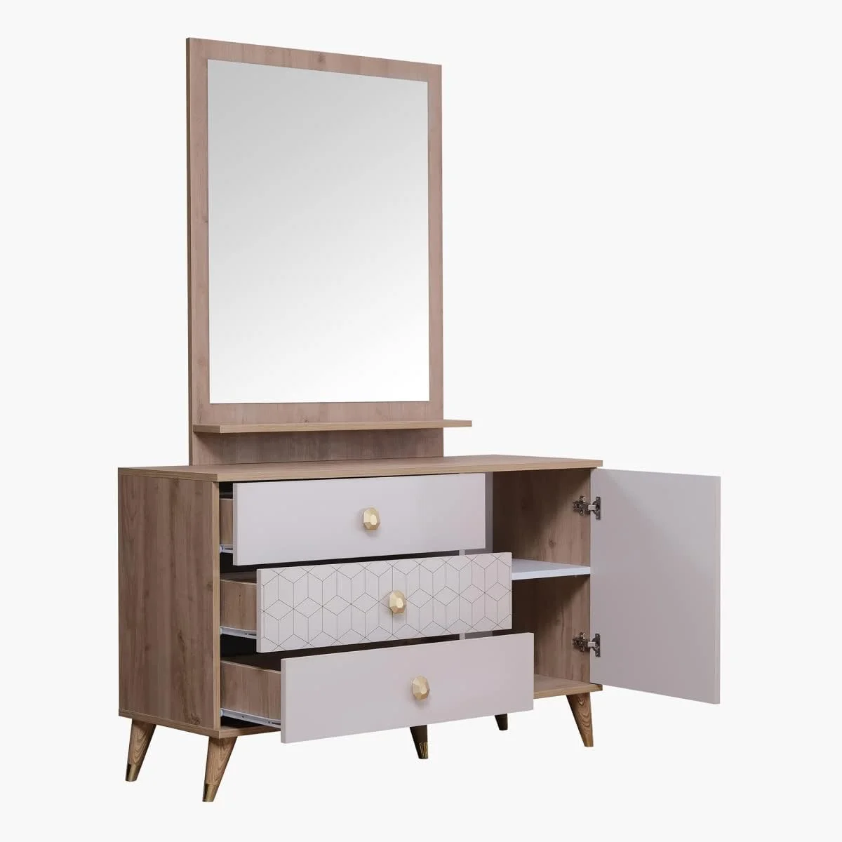 سرویس خواب 5 تکه کینگ هوم باکس مدل Pandora ابعاد 210.5 X 100.8 X 192 سانتی متر رنگ بژ/سفید سرویس خواب 5 تکه کینگ هوم باکس مدل Pandora ابعاد 210.5 X 100.8 X 192 سانتی متر رنگ بژ/سفید