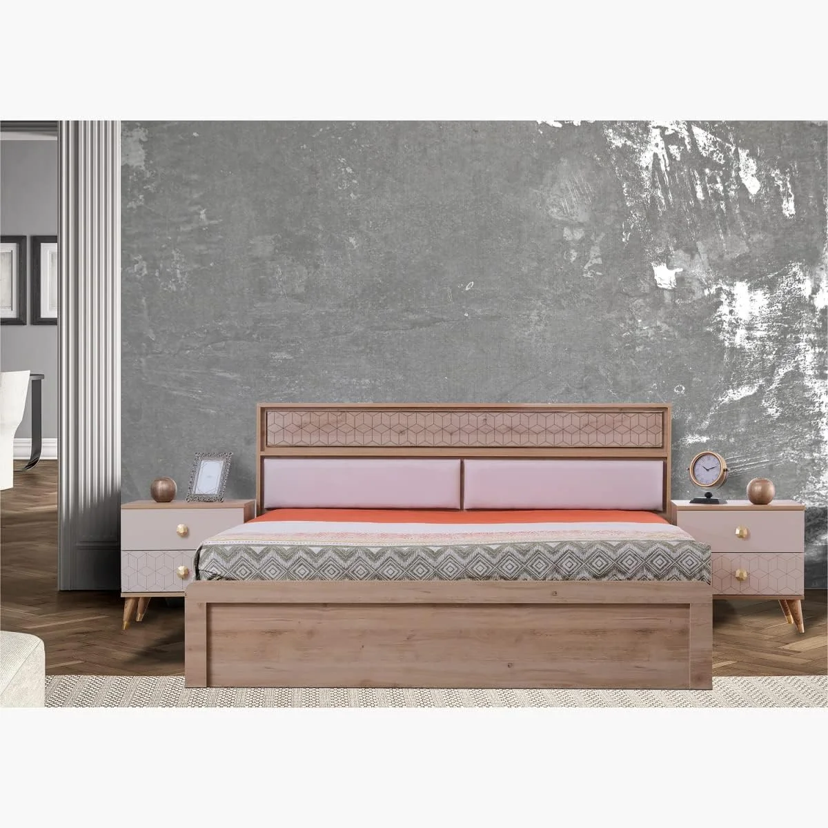 سرویس خواب 5 تکه کینگ هوم باکس مدل Pandora ابعاد 210.5 X 100.8 X 192 سانتی متر رنگ بژ/سفید سرویس خواب 5 تکه کینگ هوم باکس مدل Pandora ابعاد 210.5 X 100.8 X 192 سانتی متر رنگ بژ/سفید