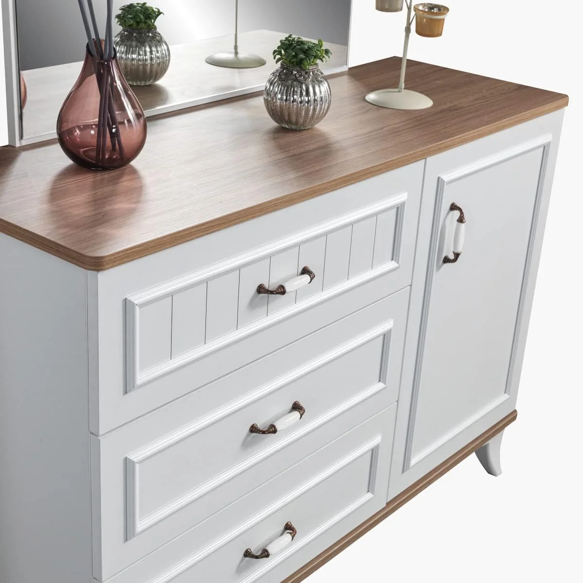 سرویس خواب 5 تکه کینگ ویکتوریا هوم باکس 208.2x120x197.6 سانتی متر سفید سرویس خواب 5 تکه کینگ ویکتوریا هوم باکس 208.2x120x197.6 سانتی متر سفید