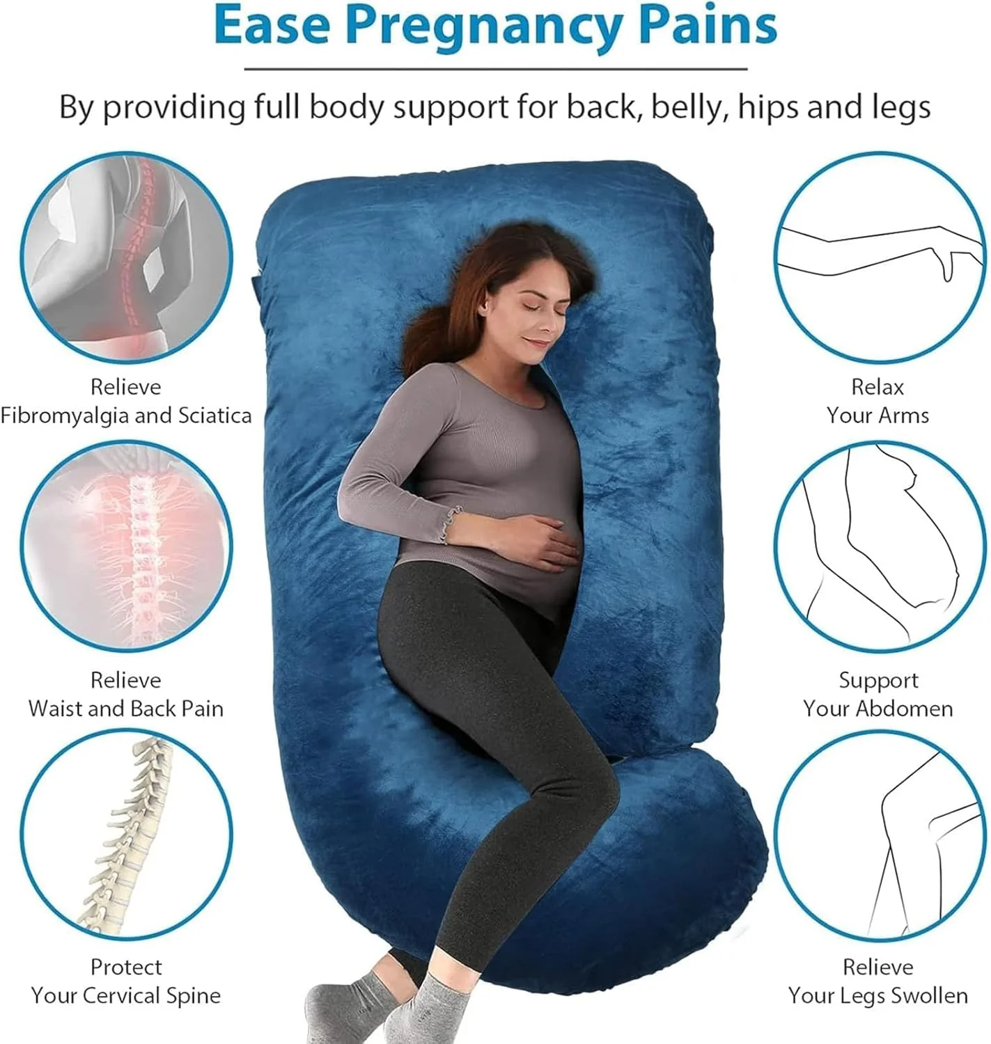 بالش بارداری AputuePregnancy، بالش بارداری تمام بدن U شکل 68 اینچی با روکش مخملی قابل جدا شدن، بالش تمام بدن J شکل برای پشتیبانی از خواب بارداری برای زنان باردار پشت، باسن، پاها بالش بارداری AputuePregnancy، بالش بارداری تمام بدن U شکل 68 اینچی با روکش مخملی قابل جدا شدن، بالش تمام بدن J شکل برای پشتیبانی از خواب بارداری برای زنان باردار پشت، باسن، پاها