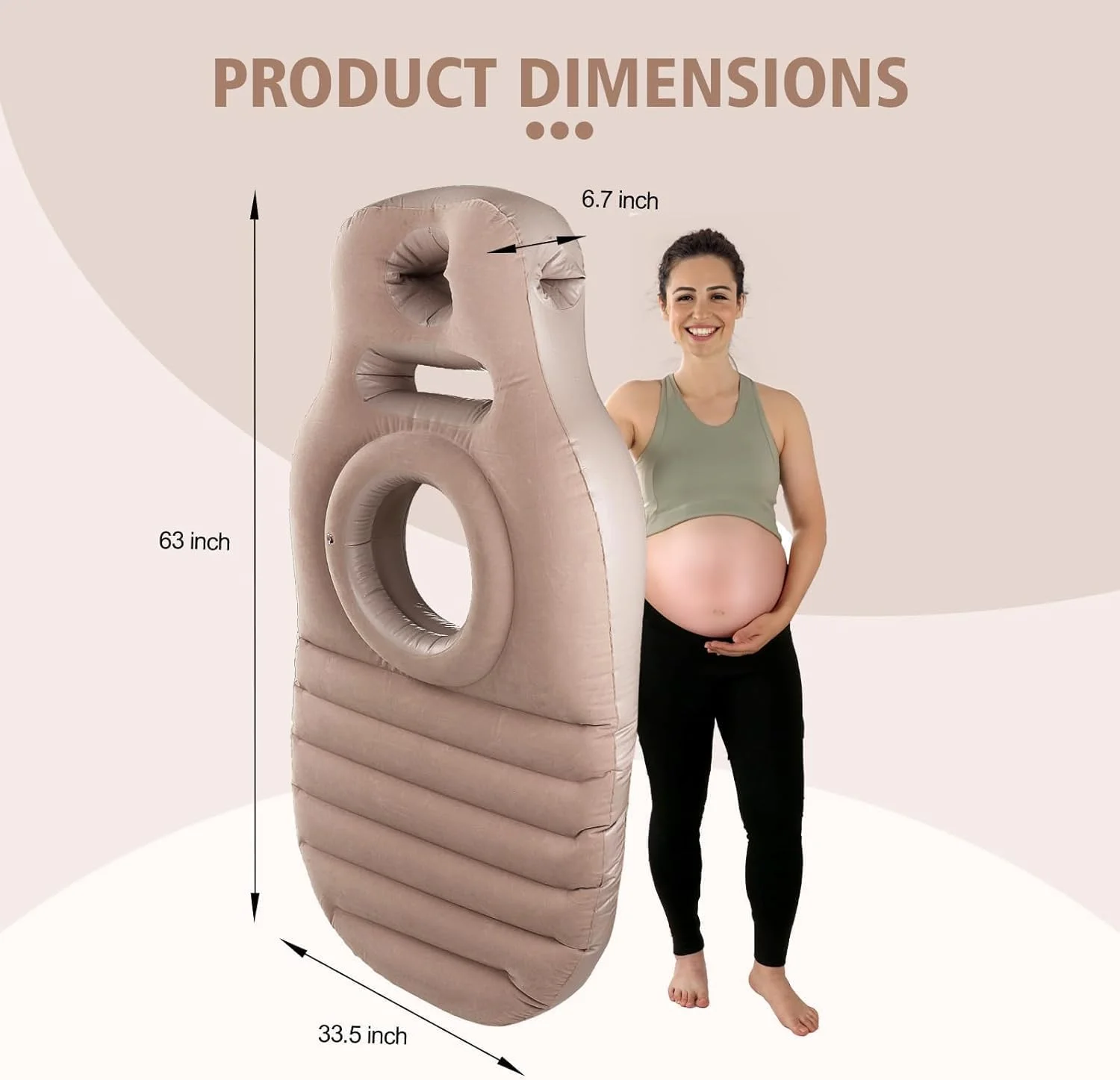 بالش بارداری بادی آنکیلا، تخت بادی/شناور تمام بدن مخصوص دوران بارداری با سوراخ برای شکم، بهترین بالش بارداری برای خوابیدن به حالت دمر، بالش بارداری و ملزومات بارداری (خاکی) بالش بارداری بادی آنکیلا، تخت بادی/شناور تمام بدن مخصوص دوران بارداری با سوراخ برای شکم، بهترین بالش بارداری برای خوابیدن به حالت دمر، بالش بارداری و ملزومات بارداری (خاکی)