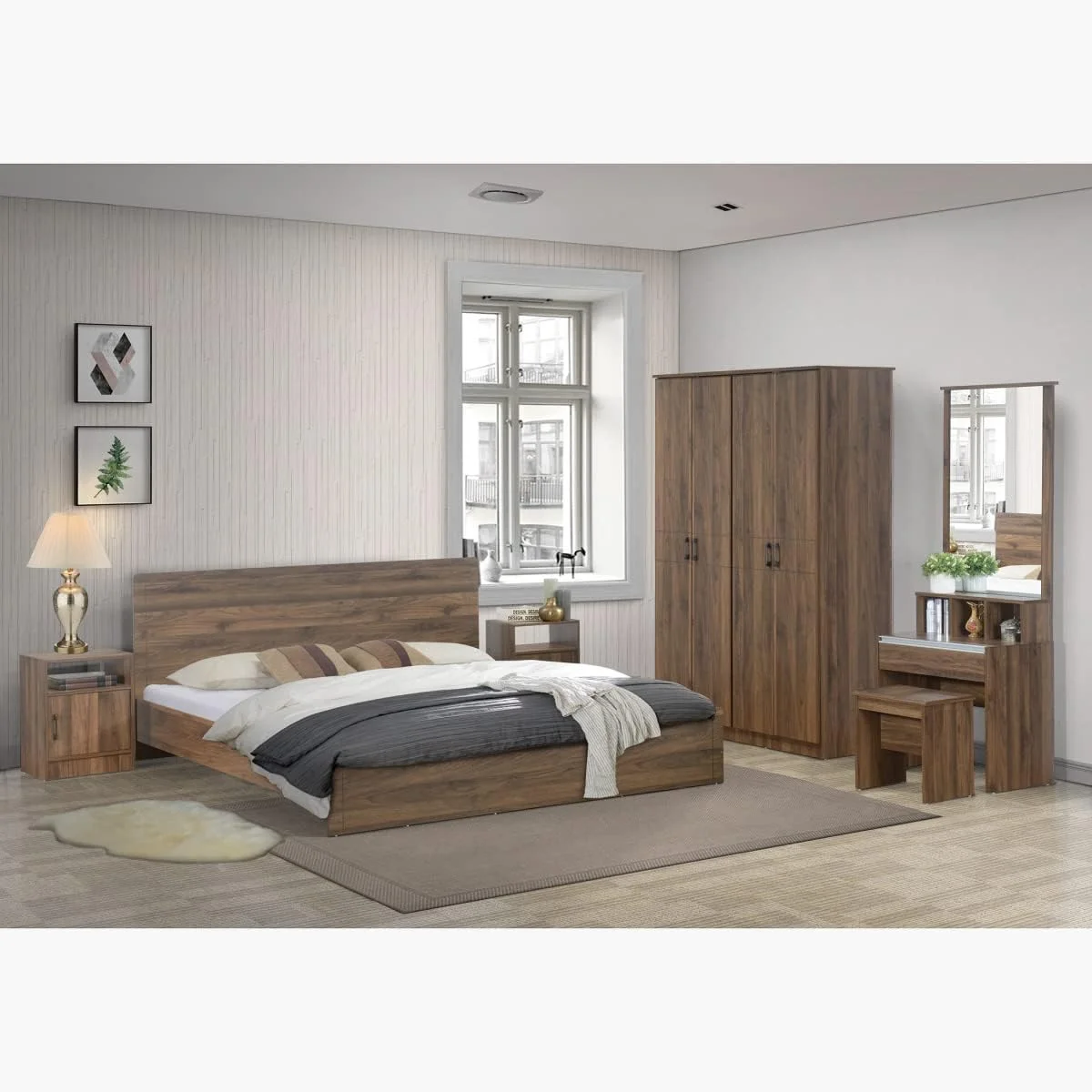 سرویس خواب 6 تکه کینگ هوم باکس مدل Oasis - ابعاد 180x200 سانتی متر
