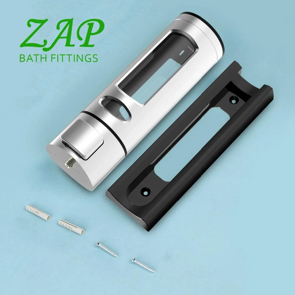 جا صابونی دیواری ZAP، جا مایع ظرفشویی شفاف، جا صابونی پلاستیکی و بطری برای آشپزخانه و حمام (2 عدد)