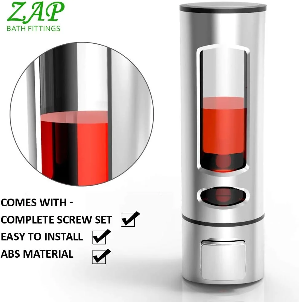 جا صابونی دیواری ZAP، جا مایع ظرفشویی شفاف، جا صابونی پلاستیکی و بطری برای آشپزخانه و حمام (2 عدد)