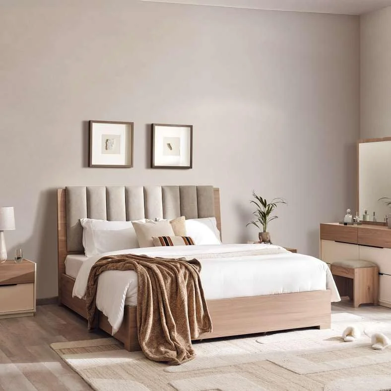 سرویس خواب 6 تکه امگا پان هوم 180X200 سانتی متر سفید مایل به کرم