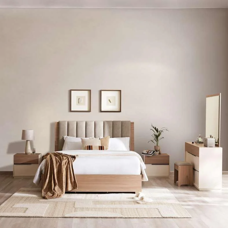 سرویس خواب 6 تکه امگا پان هوم 180X200 سانتی متر سفید مایل به کرم