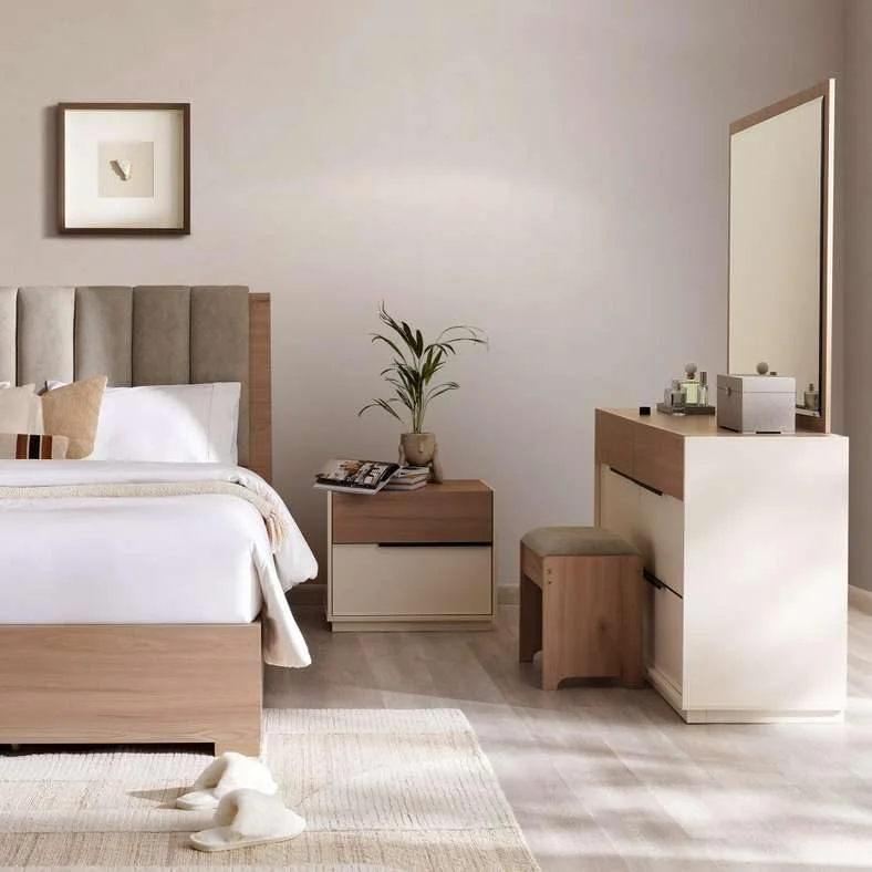 سرویس خواب 6 تکه امگا پان هوم 180X200 سانتی متر سفید مایل به کرم