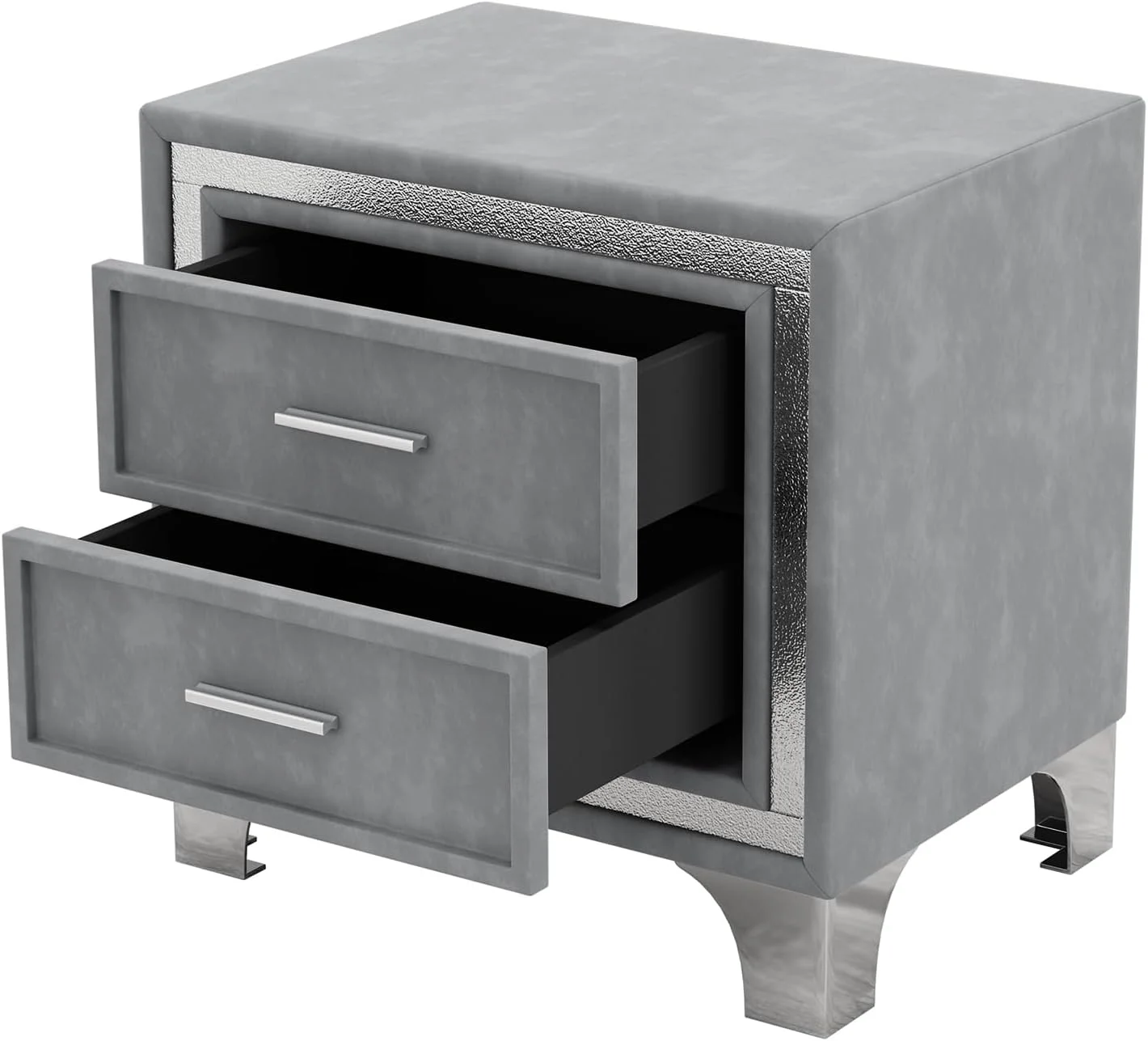 سرویس خواب 3 تکه HomSof سایز کوئین، تخت خواب خانه ای بچه گانه با قاب تخت روکش دار، تخت پلت فرم با چراغ های LED و دو میز کنار تختی، خاکستری سرویس خواب 3 تکه HomSof سایز کوئین، تخت خواب خانه ای بچه گانه با قاب تخت روکش دار، تخت پلت فرم با چراغ های LED و دو میز کنار تختی، خاکستری