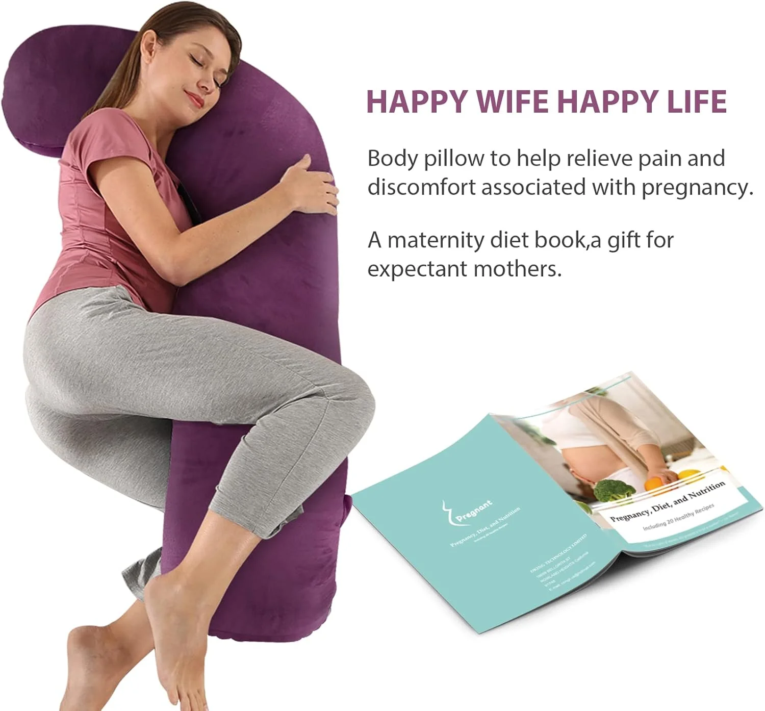 بالش بارداری BATTOP برای خواب، بالش بدن بارداری با روکش قابل شستشو، هدیه برای مادران جدید، پشتیبانی از کمر، باسن، پاها، شکم برای زنان باردار (بنفش تیره) بالش بارداری BATTOP برای خواب، بالش بدن بارداری با روکش قابل شستشو، هدیه برای مادران جدید، پشتیبانی از کمر، باسن، پاها، شکم برای زنان باردار (بنفش تیره)