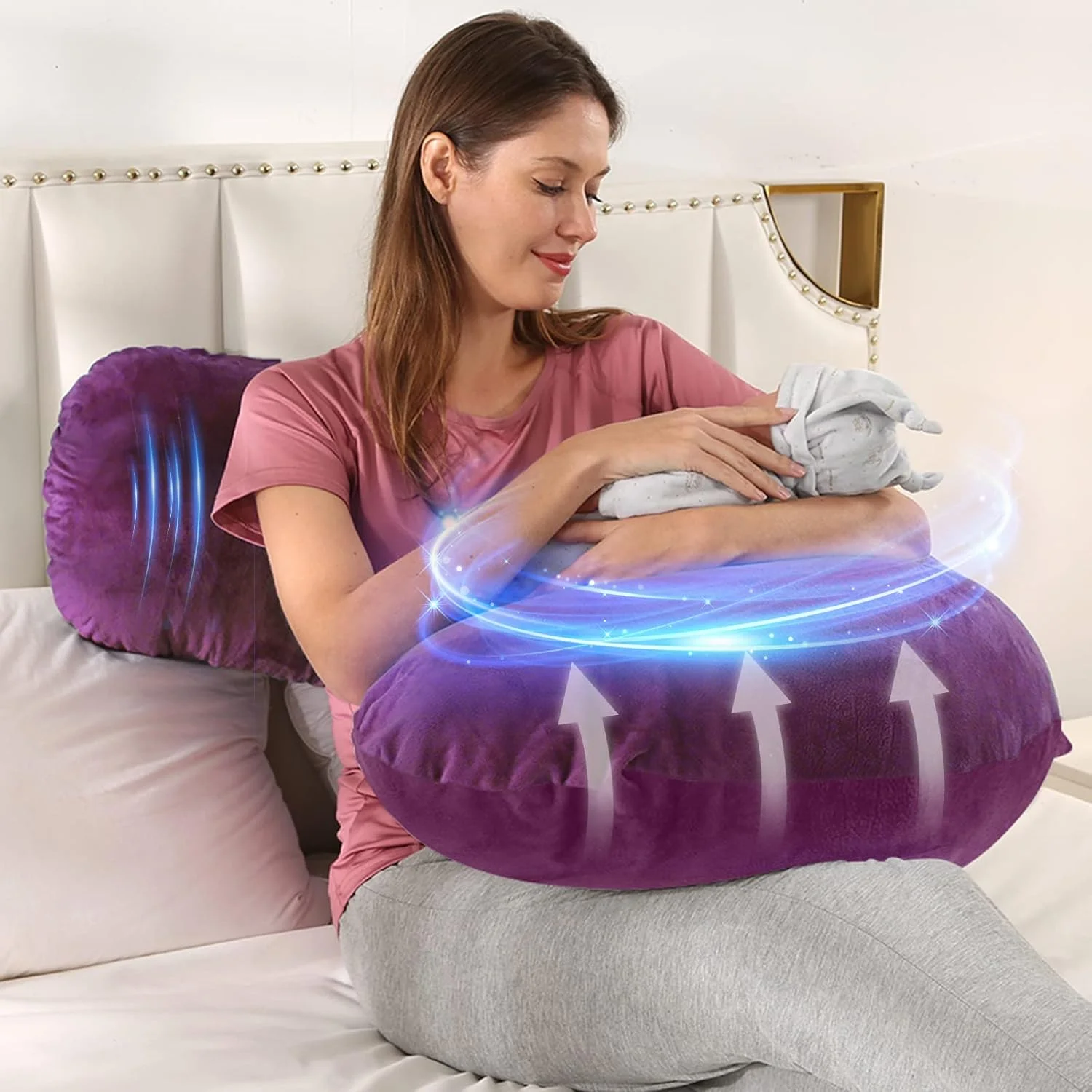 بالش بارداری BATTOP برای خواب، بالش بدن بارداری با روکش قابل شستشو، هدیه برای مادران جدید، پشتیبانی از کمر، باسن، پاها، شکم برای زنان باردار (بنفش تیره) بالش بارداری BATTOP برای خواب، بالش بدن بارداری با روکش قابل شستشو، هدیه برای مادران جدید، پشتیبانی از کمر، باسن، پاها، شکم برای زنان باردار (بنفش تیره)