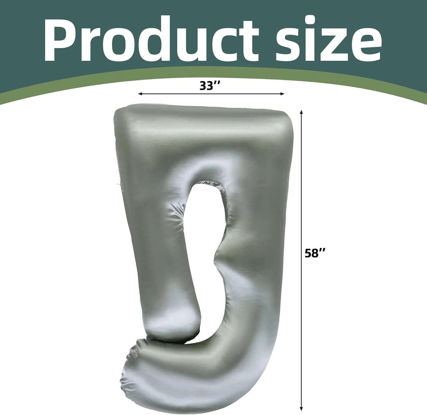 روکش بالش بارداری ساتن ابریشمی BALAPET (فقط روبالشی)، روکش بالش بارداری U شکل نرم با زیپ مخفی، محافظ بالش بزرگ لوکس نرم و قابل تنفس برای خواب پهلو، خاکستری تیره روکش بالش بارداری ساتن ابریشمی BALAPET (فقط روبالشی)، روکش بالش بارداری U شکل نرم با زیپ مخفی، محافظ بالش بزرگ لوکس نرم و قابل تنفس برای خواب پهلو، خاکستری تیره