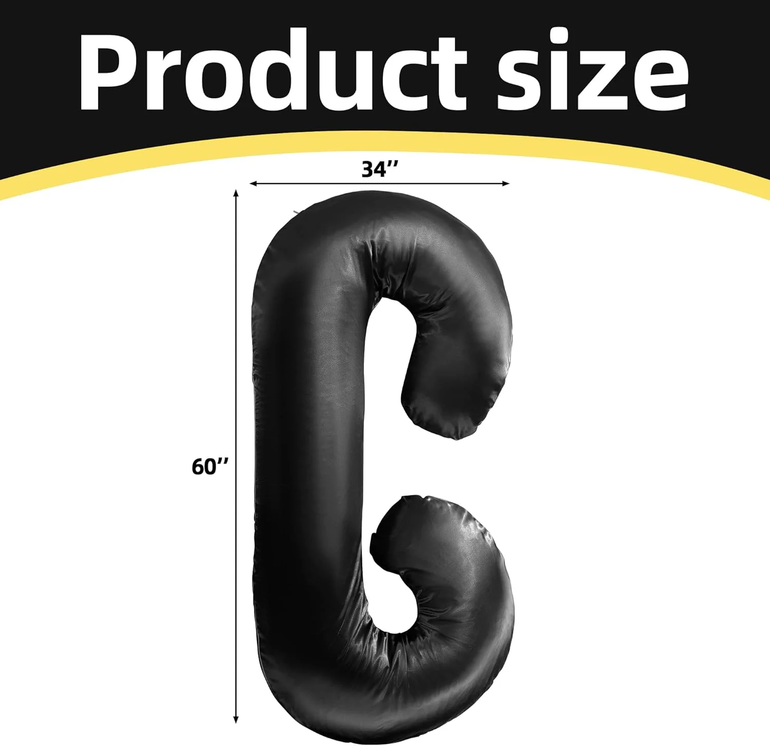 روکش بالش بارداری ساتن ابریشمی BALAPET (فقط روبالشی)، روکش بالش بارداری بزرگ و مجلل C شکل با زیپ مخفی، محافظ بالش نرم و تنفسی برای خواب پهلو، مشکی روکش بالش بارداری ساتن ابریشمی BALAPET (فقط روبالشی)، روکش بالش بارداری بزرگ و مجلل C شکل با زیپ مخفی، محافظ بالش نرم و تنفسی برای خواب پهلو، مشکی