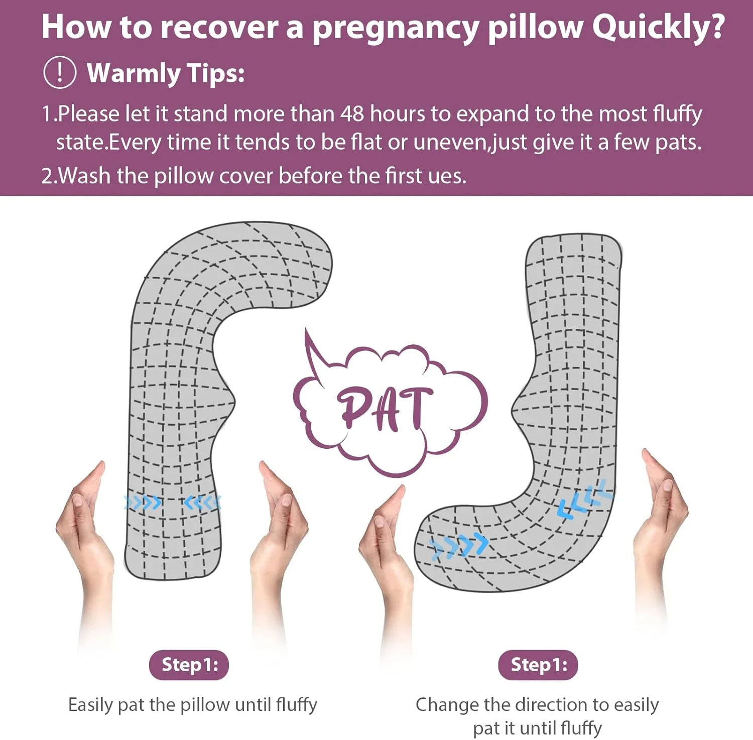 بالش بارداری BATTOP برای خواب، بالش بدن بارداری با روکش قابل شستشو، هدیه برای مادران جدید، پشتیبانی از کمر، باسن، پاها، شکم برای زنان باردار (بنفش تیره) بالش بارداری BATTOP برای خواب، بالش بدن بارداری با روکش قابل شستشو، هدیه برای مادران جدید، پشتیبانی از کمر، باسن، پاها، شکم برای زنان باردار (بنفش تیره)