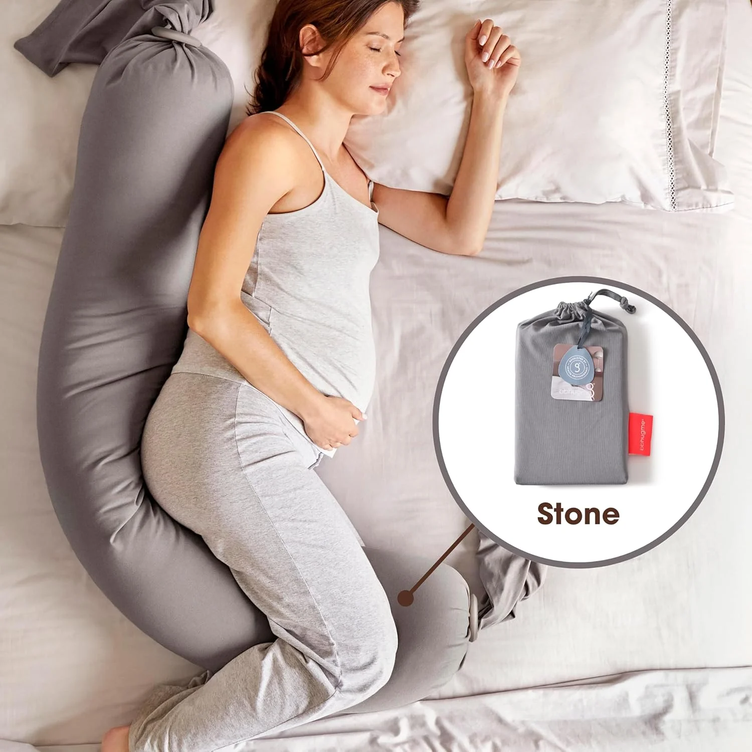 روکش بالش بارداری bbhugme طرح Stone (خاکستری) روکش بالش بارداری bbhugme طرح Stone (خاکستری)