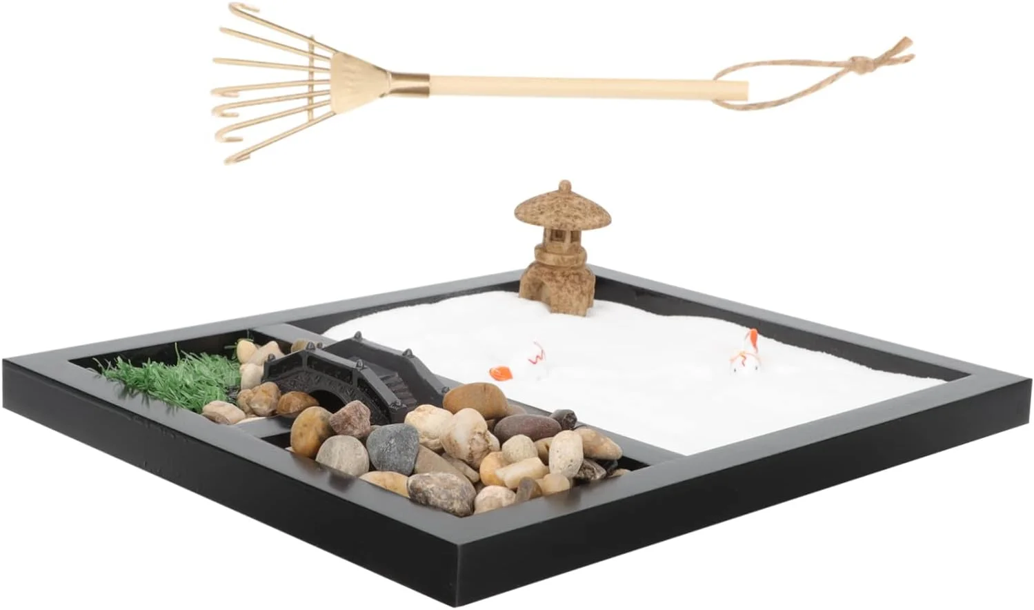 ست تزئینی میز شن ذن سندباکس، مناسب برای دکوراسیون منزل، باغ ذن برای میز، تزئینات خانه، تزئینات اتاق، مجسمه نشیمن، صنایع دستی نقاشی، جعبه شن ذن