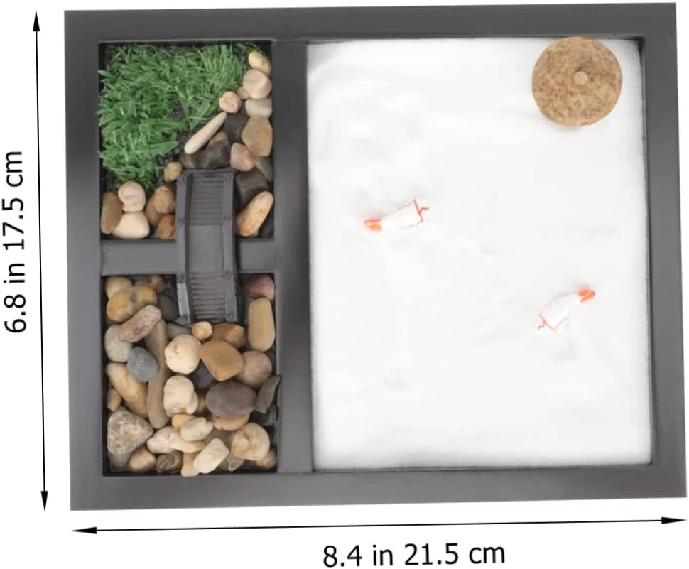 ست تزئینی میز شن ذن سندباکس، مناسب برای دکوراسیون منزل، باغ ذن برای میز، تزئینات خانه، تزئینات اتاق، مجسمه نشیمن، صنایع دستی نقاشی، جعبه شن ذن