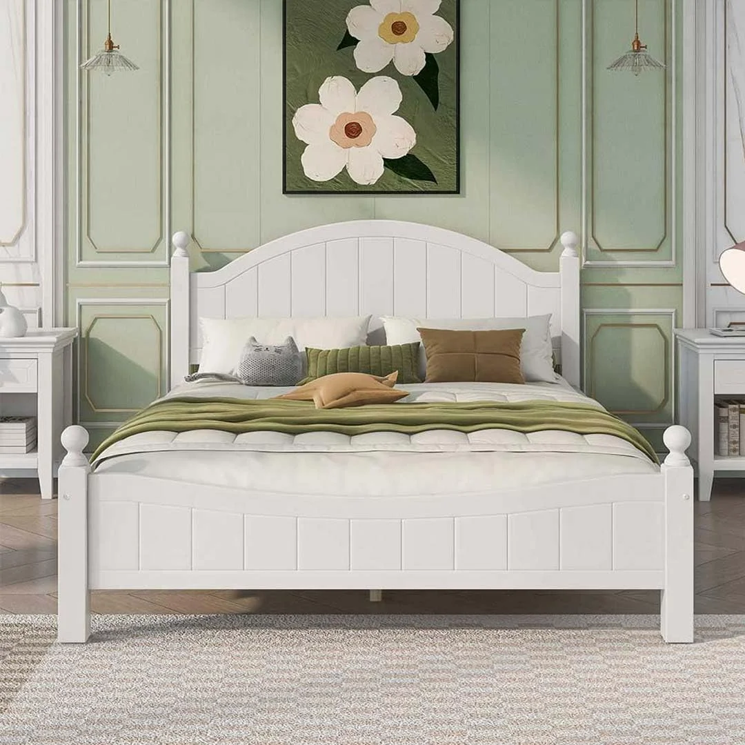 سرویس خواب 6 تکه سفید سنتی شامل 2 پاتختی، 1 کشو، 1 میز آرایش، 1 آینه 45 X 50 X 100 سانتی متر چند رنگ FOS-FUAE-1543-1M