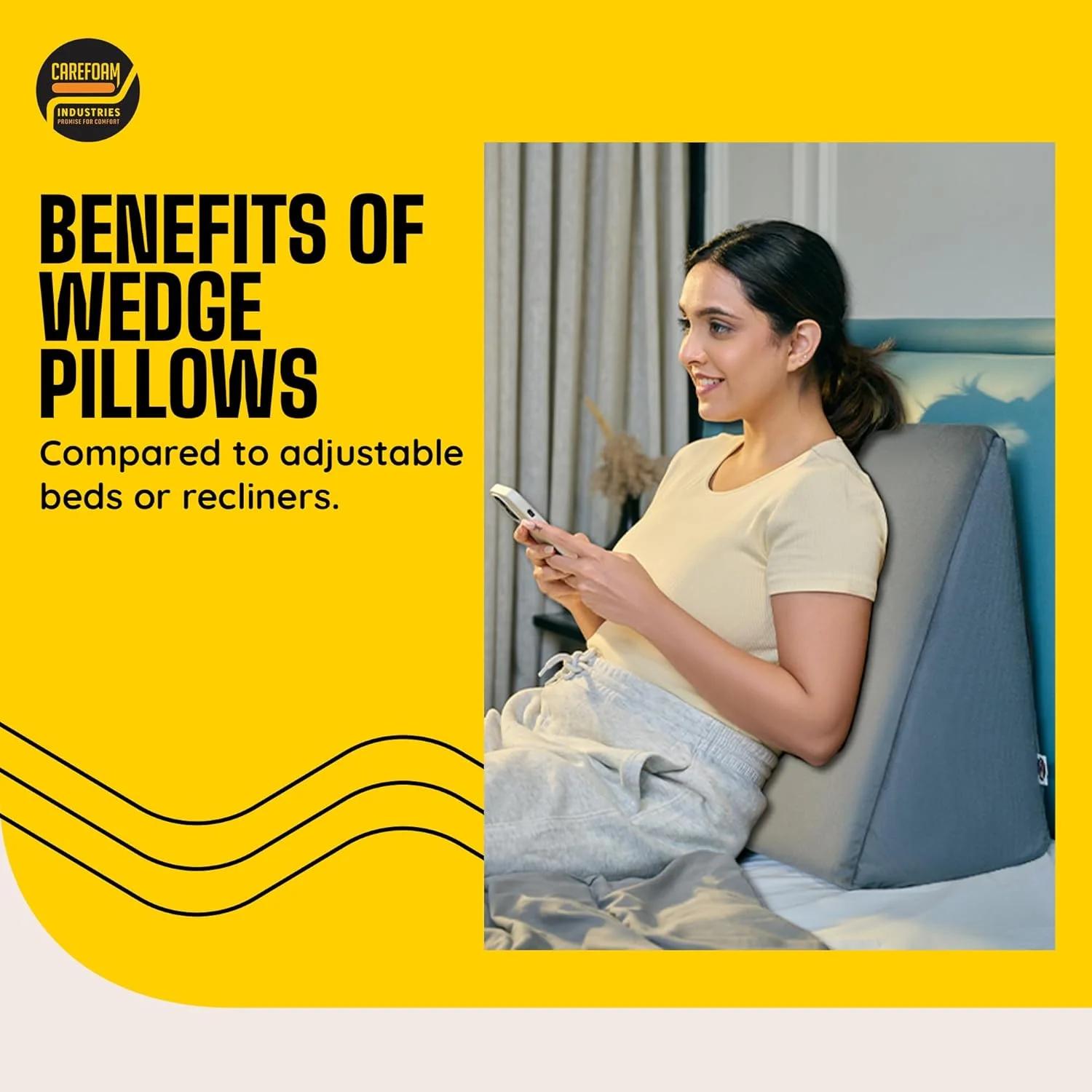 بالش گوه ای فوم مراقبت | 2 سال گارانتی | بالش گوه ای مموری فوم برای پشتیبانی از کمر، رفلاکس اسید، خروپف، GERD، بالا بردن پا، بارداری | خاکستری، 18 طول x 17.5 عرض x 10 ارتفاع اینچ بالش گوه ای فوم مراقبت | 2 سال گارانتی | بالش گوه ای مموری فوم برای پشتیبانی از کمر، رفلاکس اسید، خروپف، GERD، بالا بردن پا، بارداری | خاکستری، 18 طول x 17.5 عرض x 10 ارتفاع اینچ