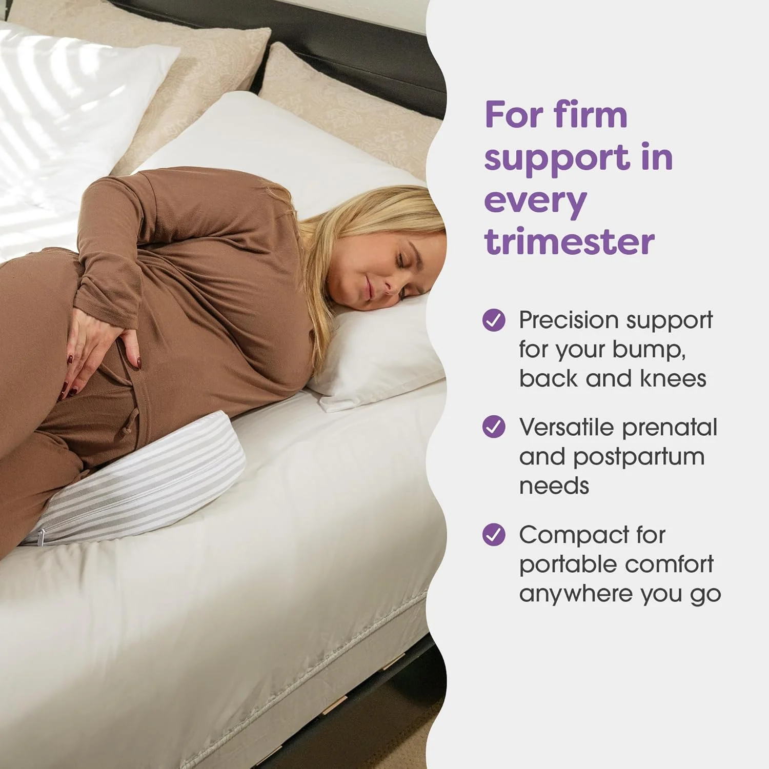 بالش بارداری گوهای Boppy با روکش، راه راه خاکستری، بالش بارداری برای حمایت از شکم، بالش بارداری سفت و محکم از مجموعه بالش های بارداری Boppy برای خواب، یک وسیله ضروری برای بارداری بالش بارداری گوهای Boppy با روکش، راه راه خاکستری، بالش بارداری برای حمایت از شکم، بالش بارداری سفت و محکم از مجموعه بالش های بارداری Boppy برای خواب، یک وسیله ضروری برای بارداری