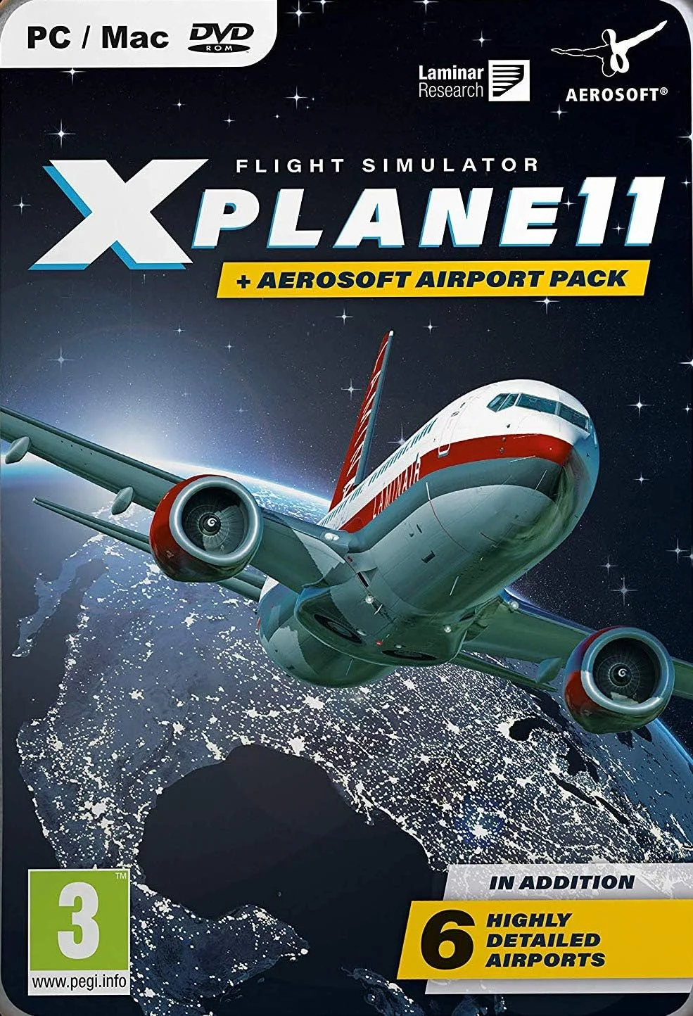 X-Plane 11 و مجموعه فرودگاه Aerosoft برای کامپیوتر (DVD)